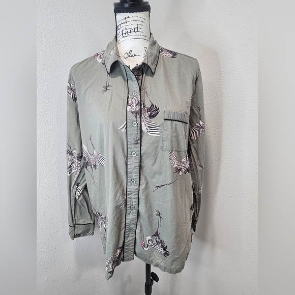 Men's Nordstrom's Asian crane button down - Picture 1 of 7